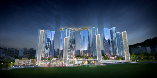 대림산업이 방배삼익아파트를 재건축해짓는 아크로 리츠카운티 투시도.  <대림산업 제공>